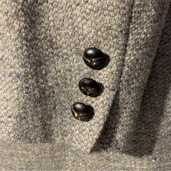 VTG Pendleton Brown Tweed Men's Sport Coat Blazer Wool Suede Patches Size 46 L - Picture 6 of 12